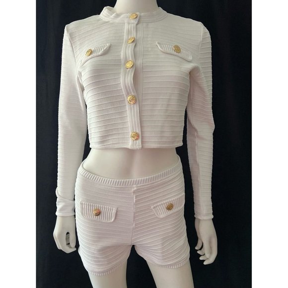 DAIMARAN Santorini Suit Matching Set 2 Pieces White Light Jacket + Shorts M - Picture 4 of 8